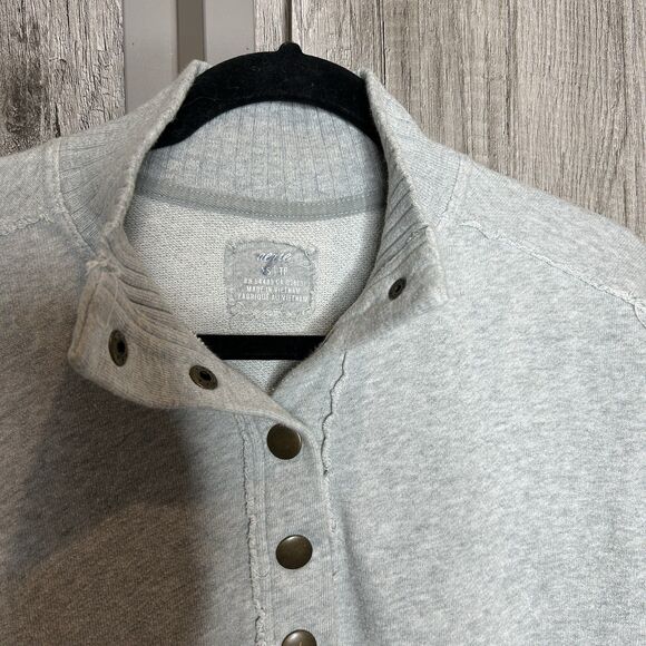 Aerie Sweatshirt Size XS Oversized Mock Neck Pockets Gray Athleisure - Picture 7 of 8